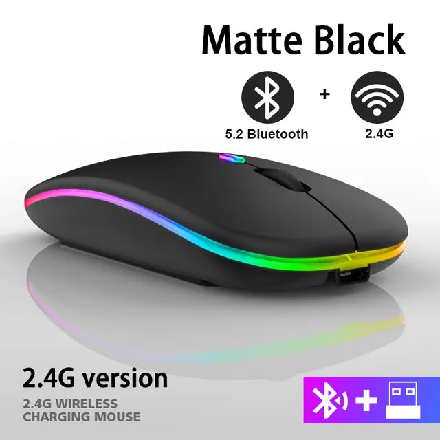 Bluetooth Muis Draadloos Oplaadbaar met LED Verlichting