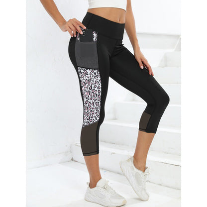 Yoga Legging Hoge Taille Dames Sportbroek met Luipaard Print en Zakken