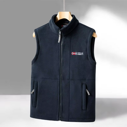 Heren Fleece Vest Warm Gevoerd met Opstaande Kraag