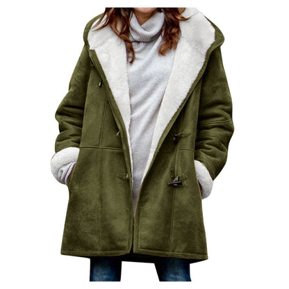 Dames Jas met Sherpa Voering en Toggle Sluiting Warm Luxe Birouze