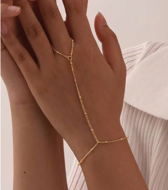 Dames Armband met Ring en Fijne Schakels Elegant Zilver