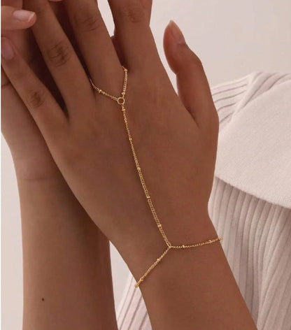 Dames Armband met Ring en Fijne Schakels Elegant Zilver