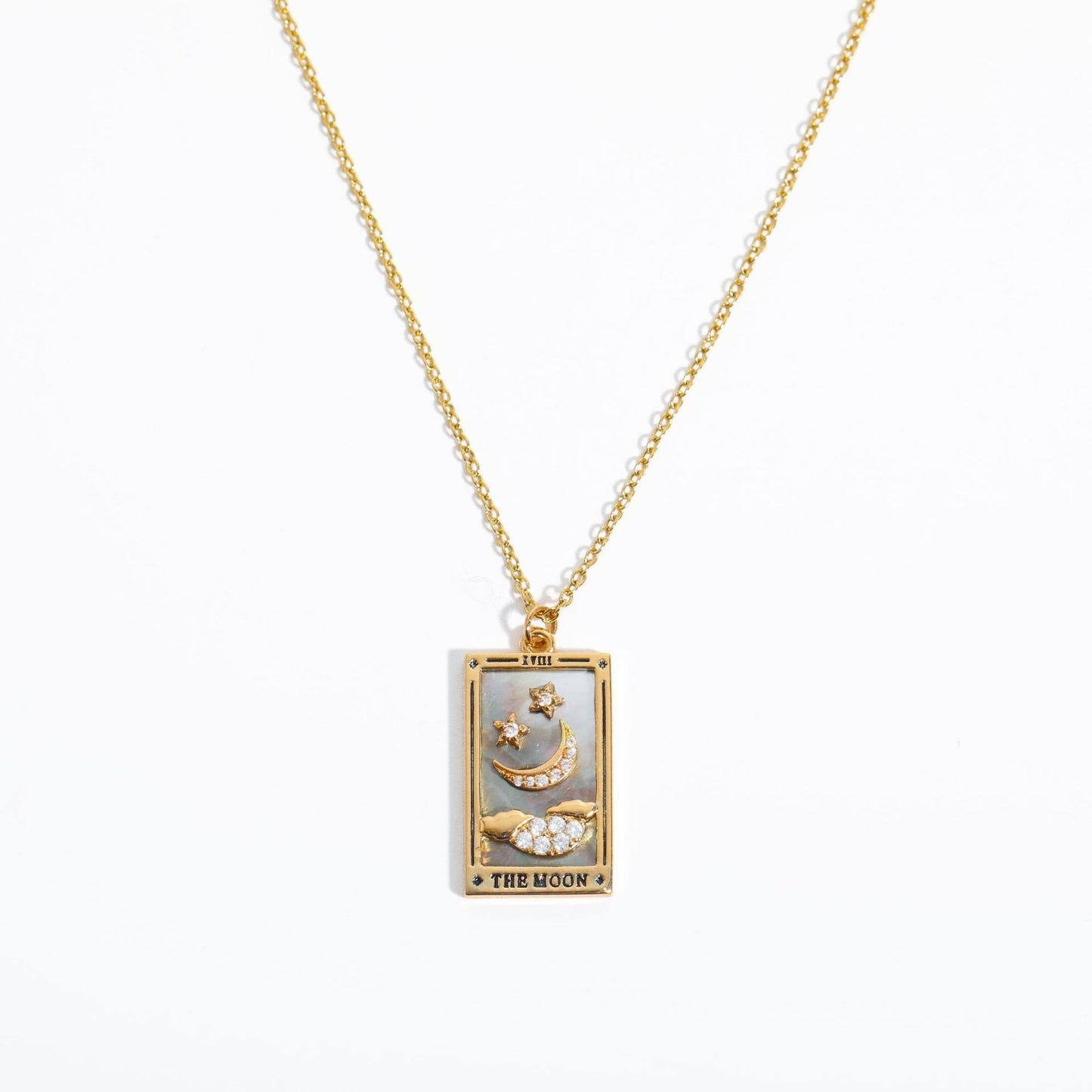 Gouden Tarot Oorhanger Druppel Ketting Zirkonia