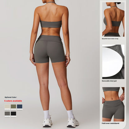 Yoga Set Dames Sneldrogend Naadloos met Short en Top