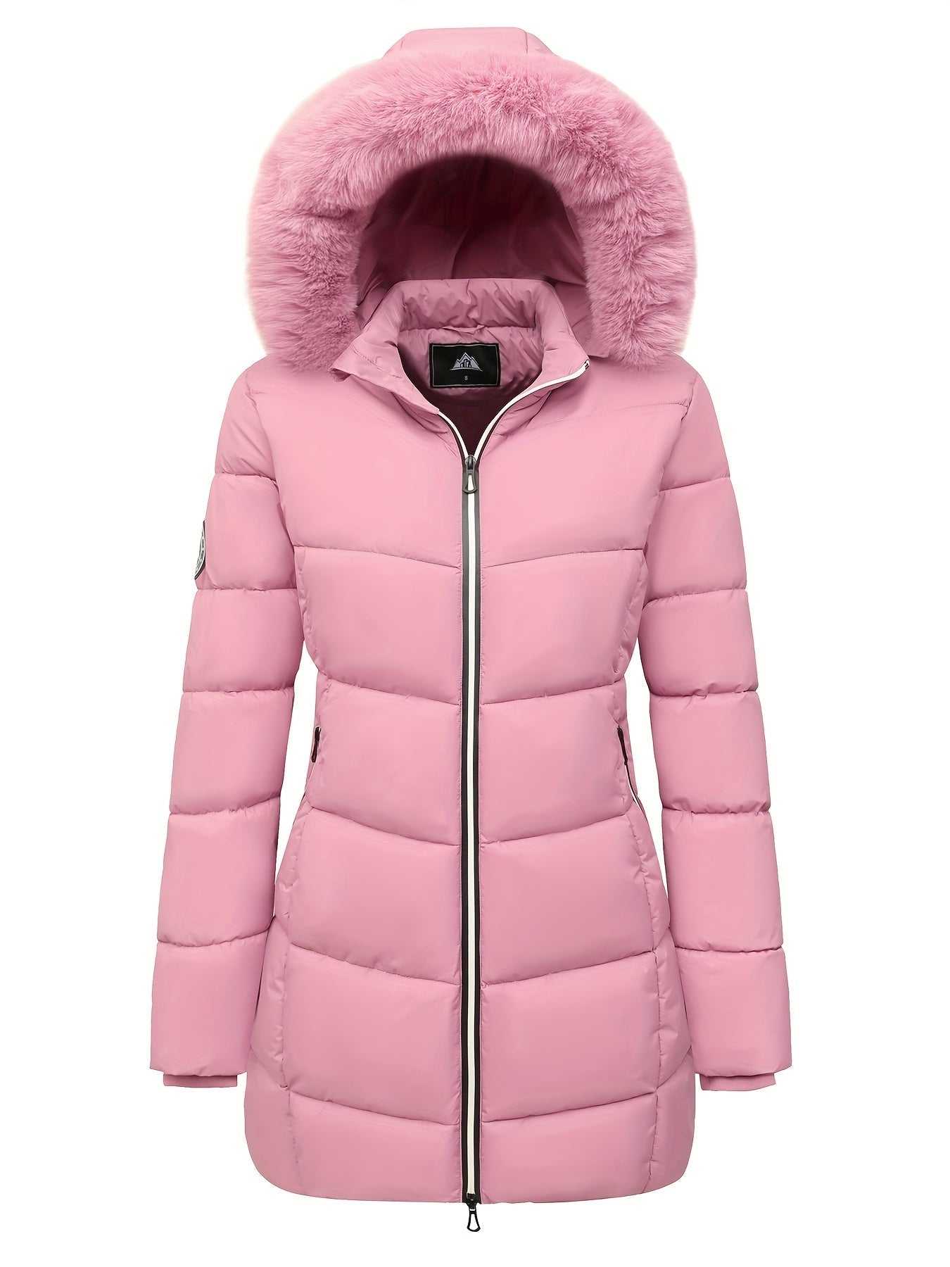 Warme Puffy Jas voor Vrouwen met Stijlvolle Details