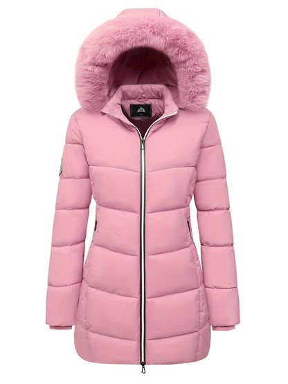 Warme Puffy Jas voor Vrouwen met Stijlvolle Details