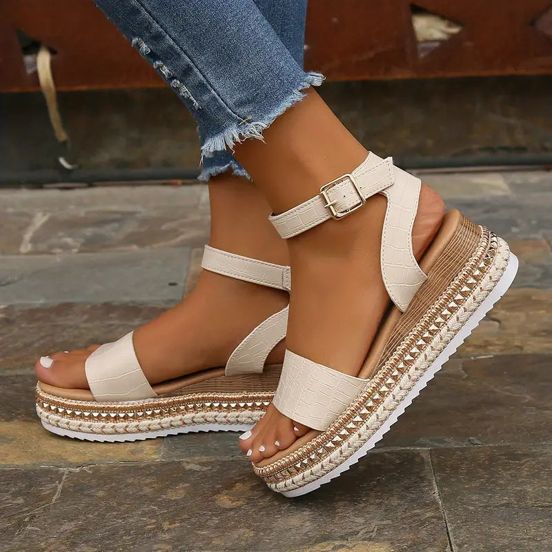 Enkelbandsandalen met Plateauzool Comfortabel Zomer