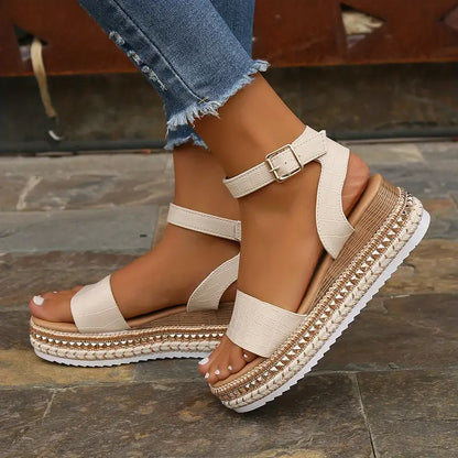 Enkelbandsandalen met Plateauzool Comfortabel Zomer