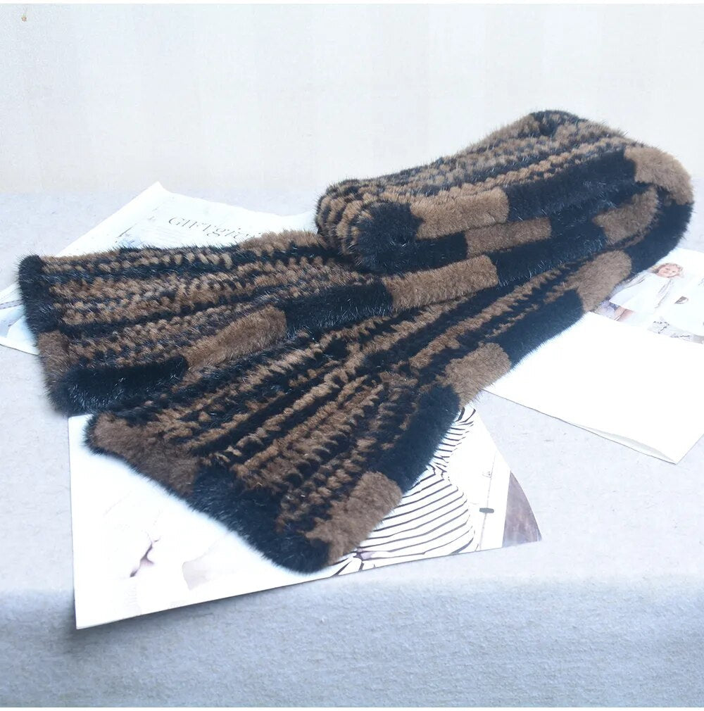 Gebreide Sjaal Warm en Stijlvol Nertsbont Look