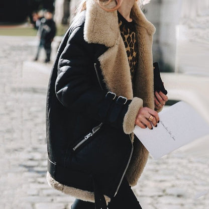 Dames Aviator Jas Shearling Bont Gevoerd Warm