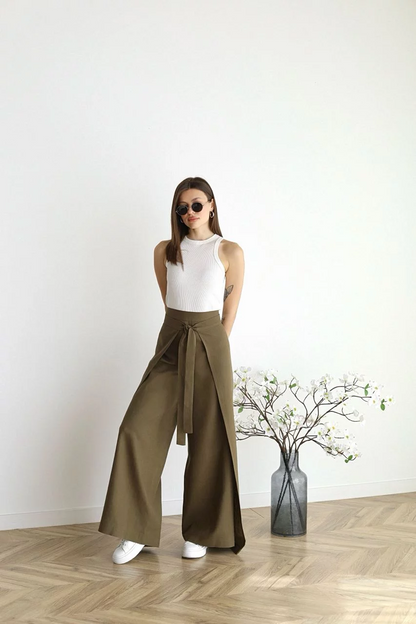 Adelina | Pantaloni larghi in lino