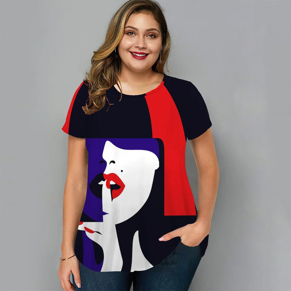 Dames Plus-Size T-Shirt Casual Stijlvol Mode