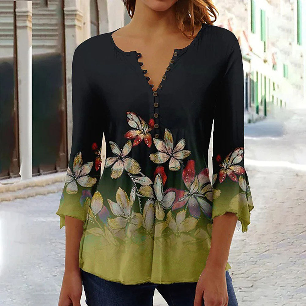 Dames T-shirt V-hals Modieus Korte Mouw - Mode Vibes