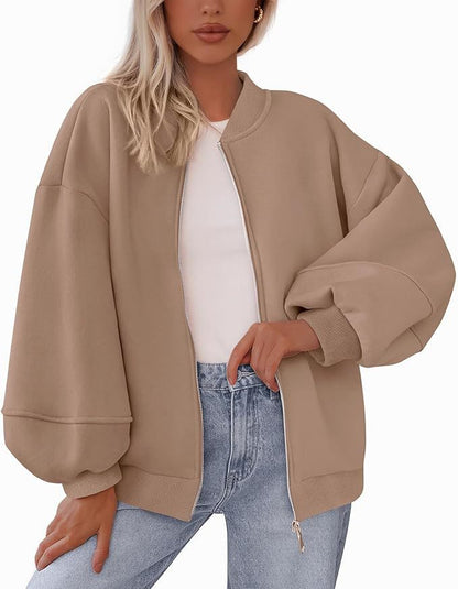Dames Bomberjack Oversized Sportief met Rits