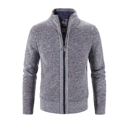Heren Grofgebreid Vest met Rits