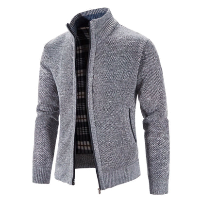 Heren Grofgebreid Vest met Rits