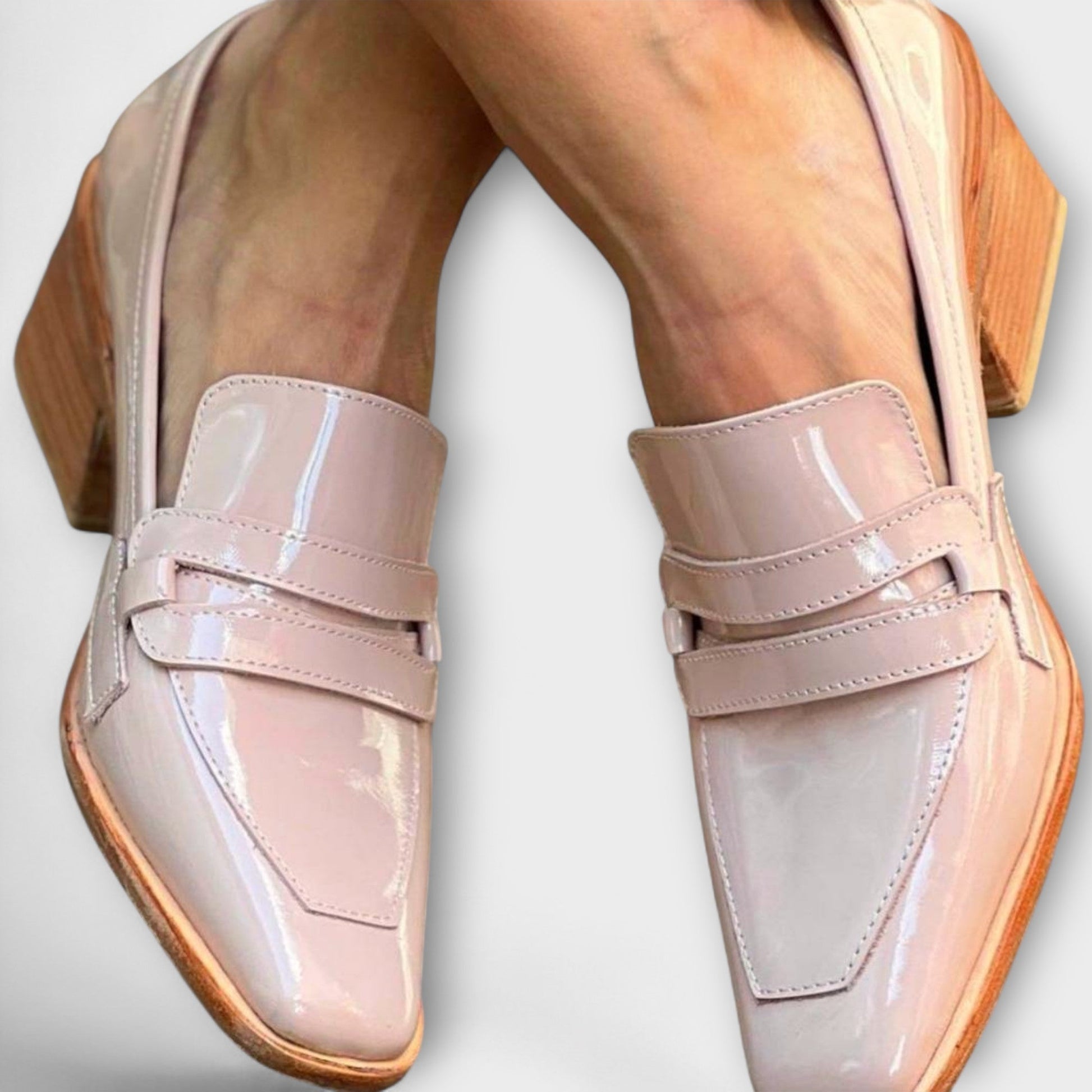 Dames Loafers Glanzend Leer Comfortabele Pasvorm - Mode Vibes
