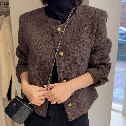 Korte Wol Blazer Dames Elegant en Warm