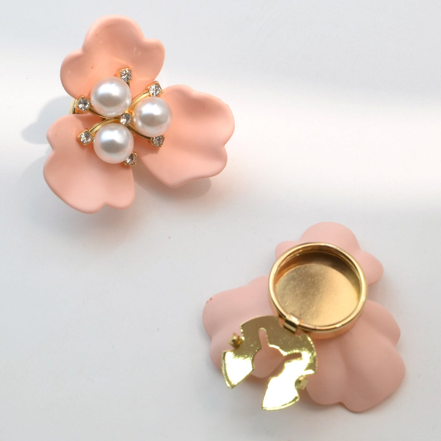 Dames Manchetknopen Parel Bloemvorm Elegant Zilver