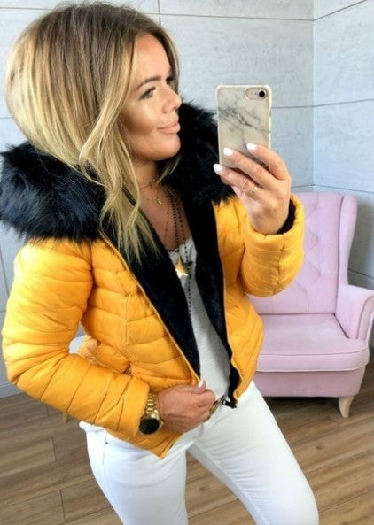 Dames Winterjas Gewatteerd met Faux Fur Capuchon Warm en Stijlvol