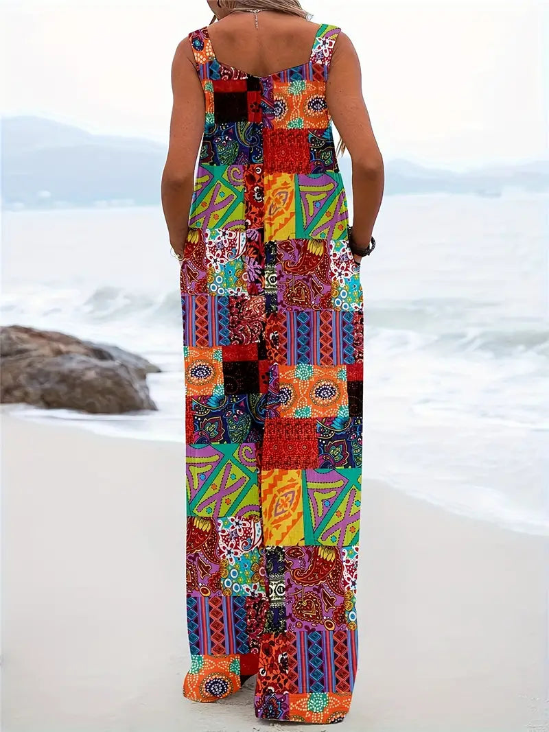 Jumpsuit met Kleurblokken Vrouwelijke Zomerjurk