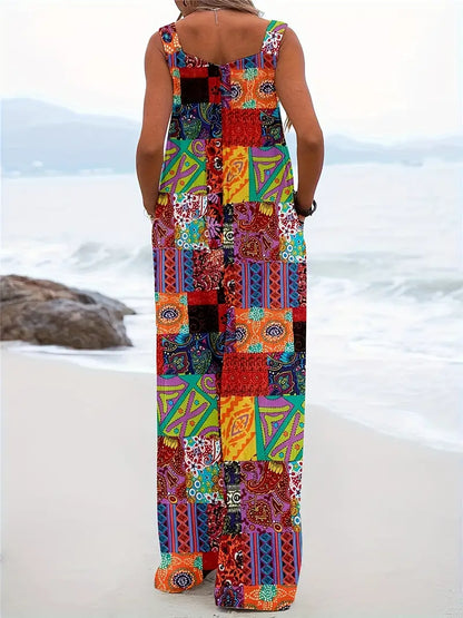 Jumpsuit met Kleurblokken Vrouwelijke Zomerjurk