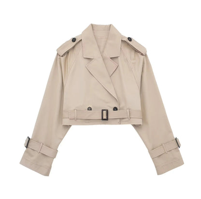 Korte Trenchcoat Dames Waterdicht Elegant
