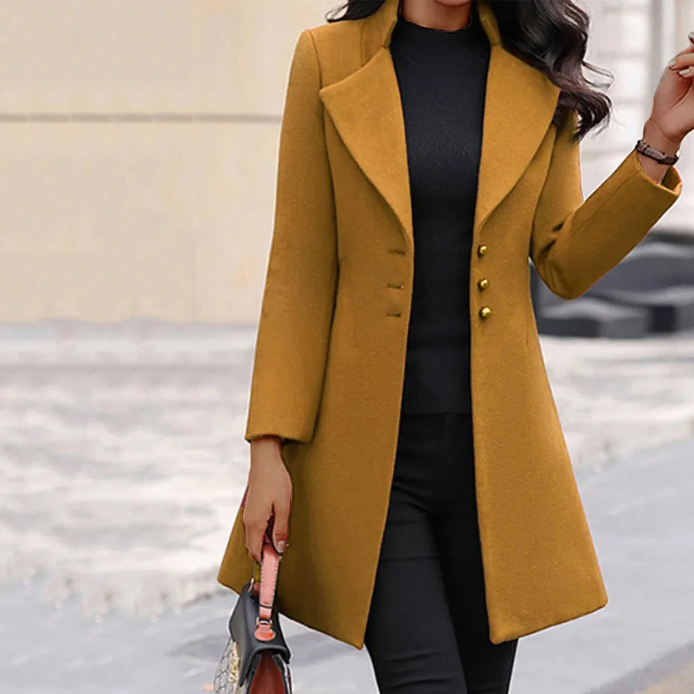 Lange wollen damesjas in Italiaanse stijl – Elegant & tijdloos design