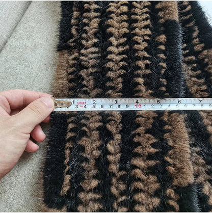 Gebreide Sjaal Warm en Stijlvol Nertsbont Look