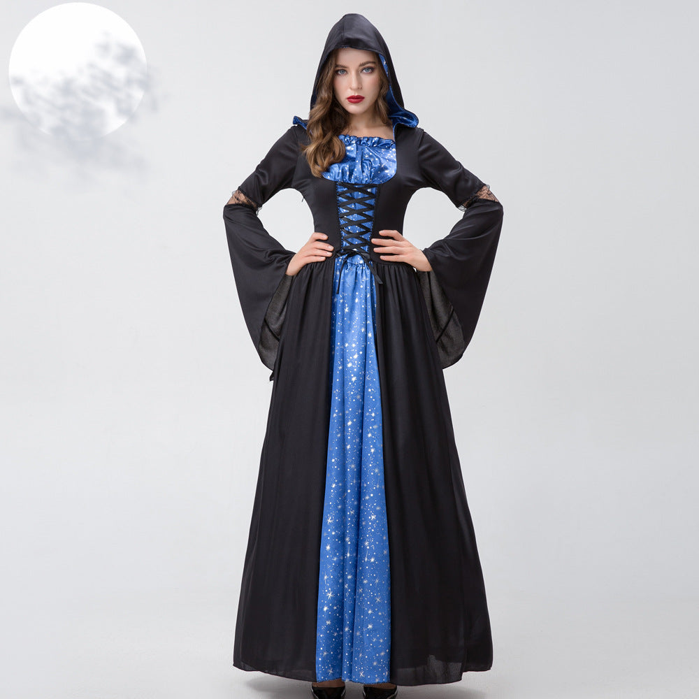 Dames Middeleeuwse Jurk met Kapuchon Medieval Stijl