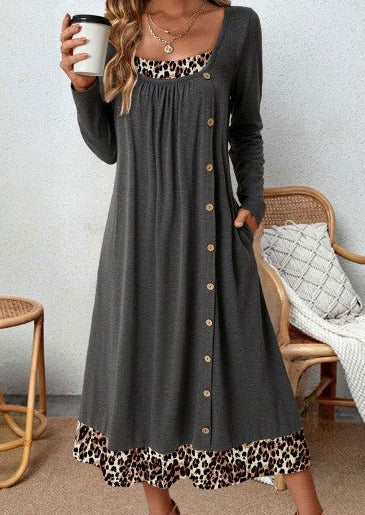 Vrouwelijke A-lijnjurk Luipaardprint Zomerjurk Dameskleding - Mode Vibes
