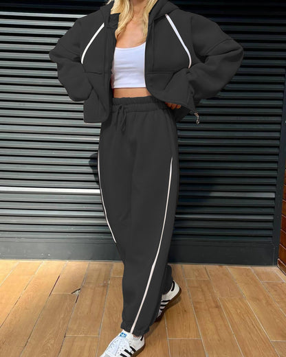 Dames Joggingset Sportief met Capuchon Vest en Jogger