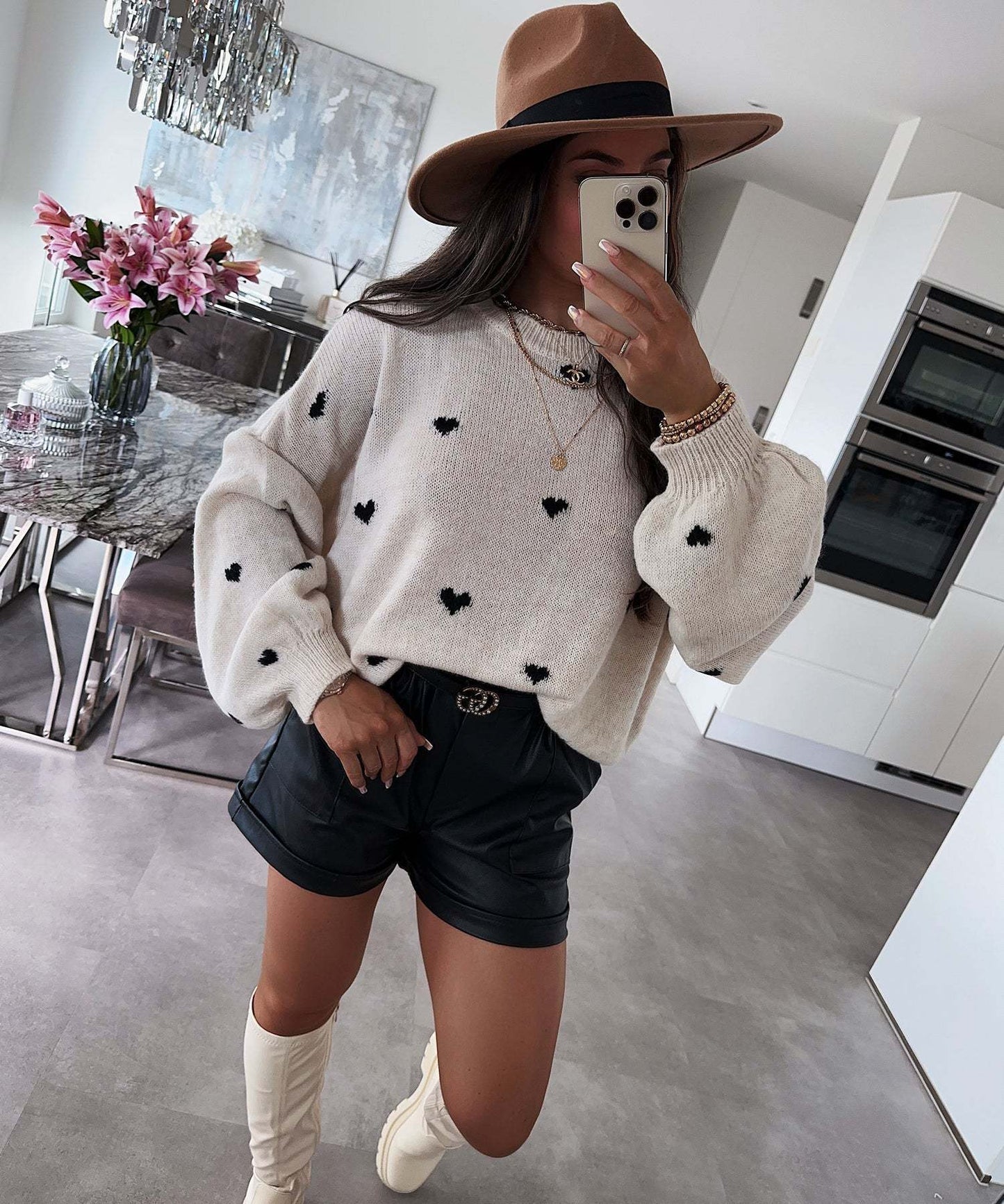 Dames Trui Hartjes Zachte Stijlvolle Sweater