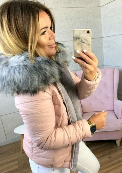 Dames Winterjas Gewatteerd met Faux Fur Capuchon Warm en Stijlvol