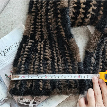 Gebreide Sjaal Warm en Stijlvol Nertsbont Look