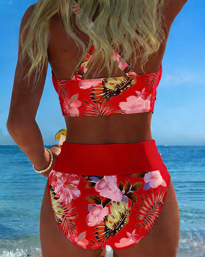 Dames Bikini Set Met Split En Elastische Pasvorm