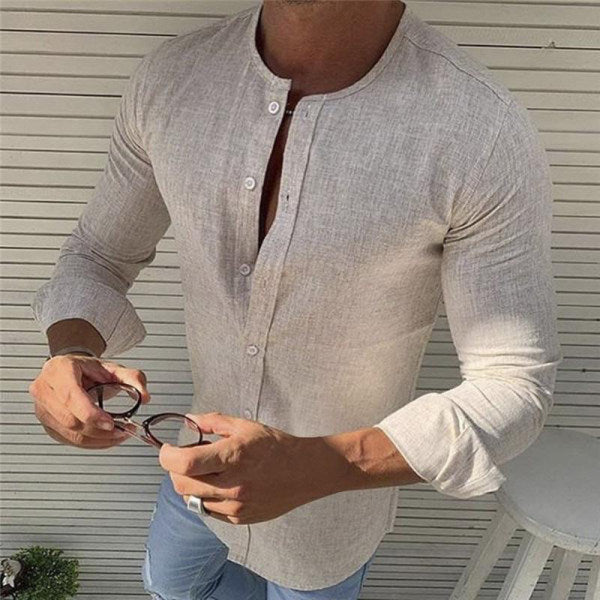 Heren Overhemd Lange Mouwen Katoen Casual Stijl