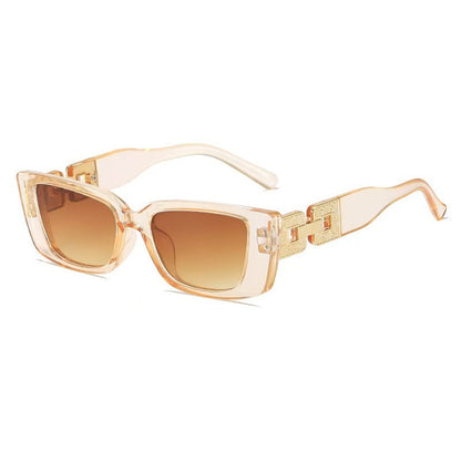Dames Zonnebril Vierkant Montuur Goudkleurig Frame