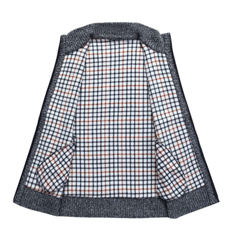 Heren Gebreid Vest met Opstaande Kraag – Stijlvol & Warm