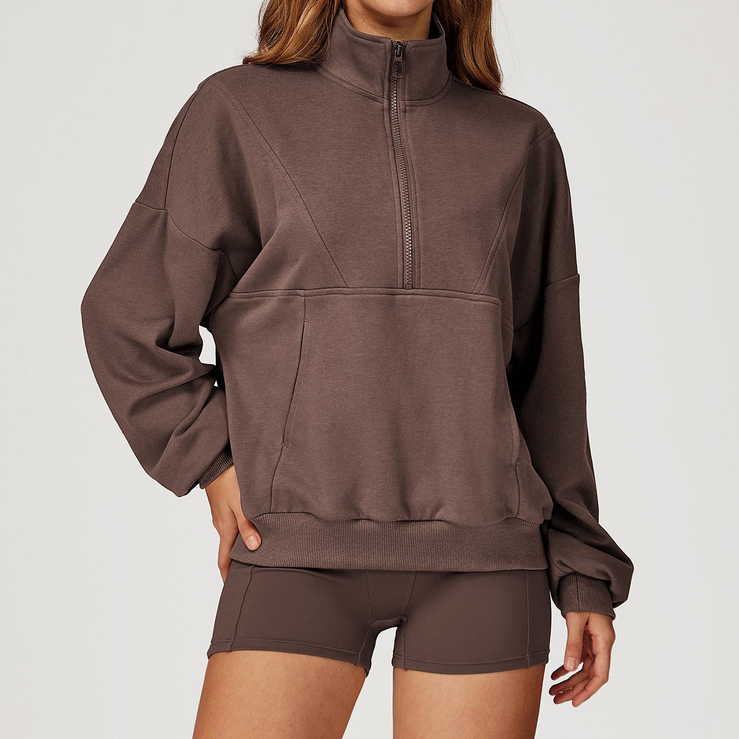Dames Sweatshirt Sportief Comfortabel Halve Rits