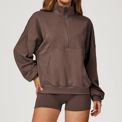 Dames Sweatshirt Sportief Comfortabel Halve Rits