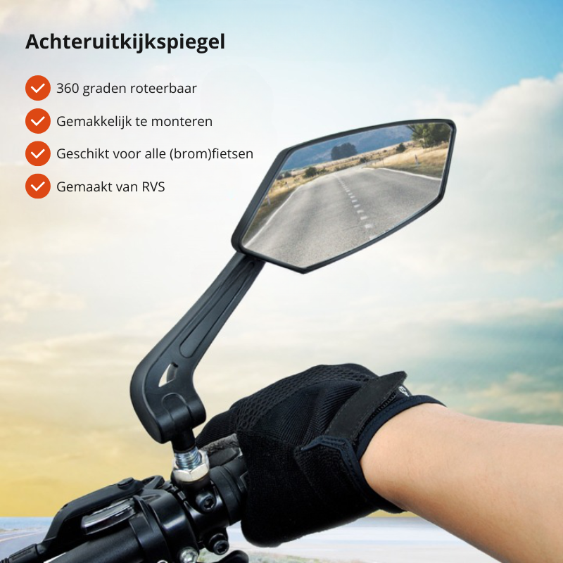 Bromfietsspiegel FlexiView voor Veilig Fietsen