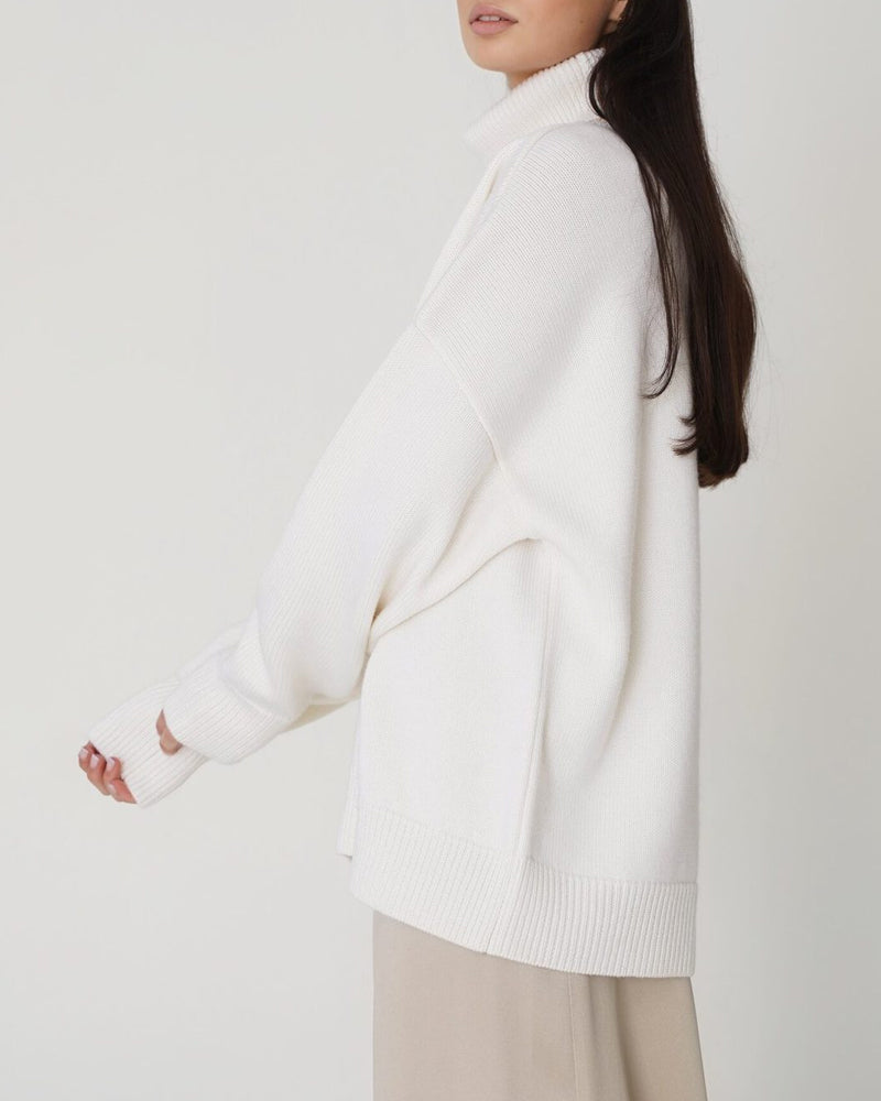 Elegante Oversized Dames Coltrui van Katoen – Perfect voor Casual Dagen
