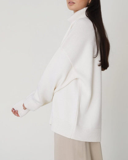 Elegante Oversized Dames Coltrui van Katoen – Perfect voor Casual Dagen