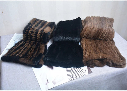 Gebreide Sjaal Warm en Stijlvol Nertsbont Look