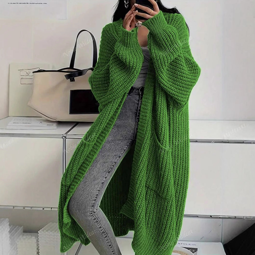 Dames Gebreide Vest Lange Stijlvolle Trendy Look
