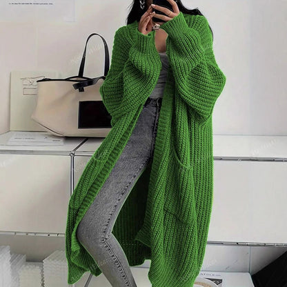 Dames Gebreide Vest Lange Stijlvolle Trendy Look
