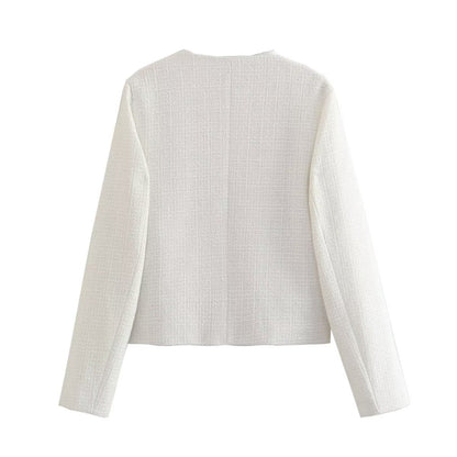 Dames Jas Bouclé Gouden Knopen Luxe Bessie