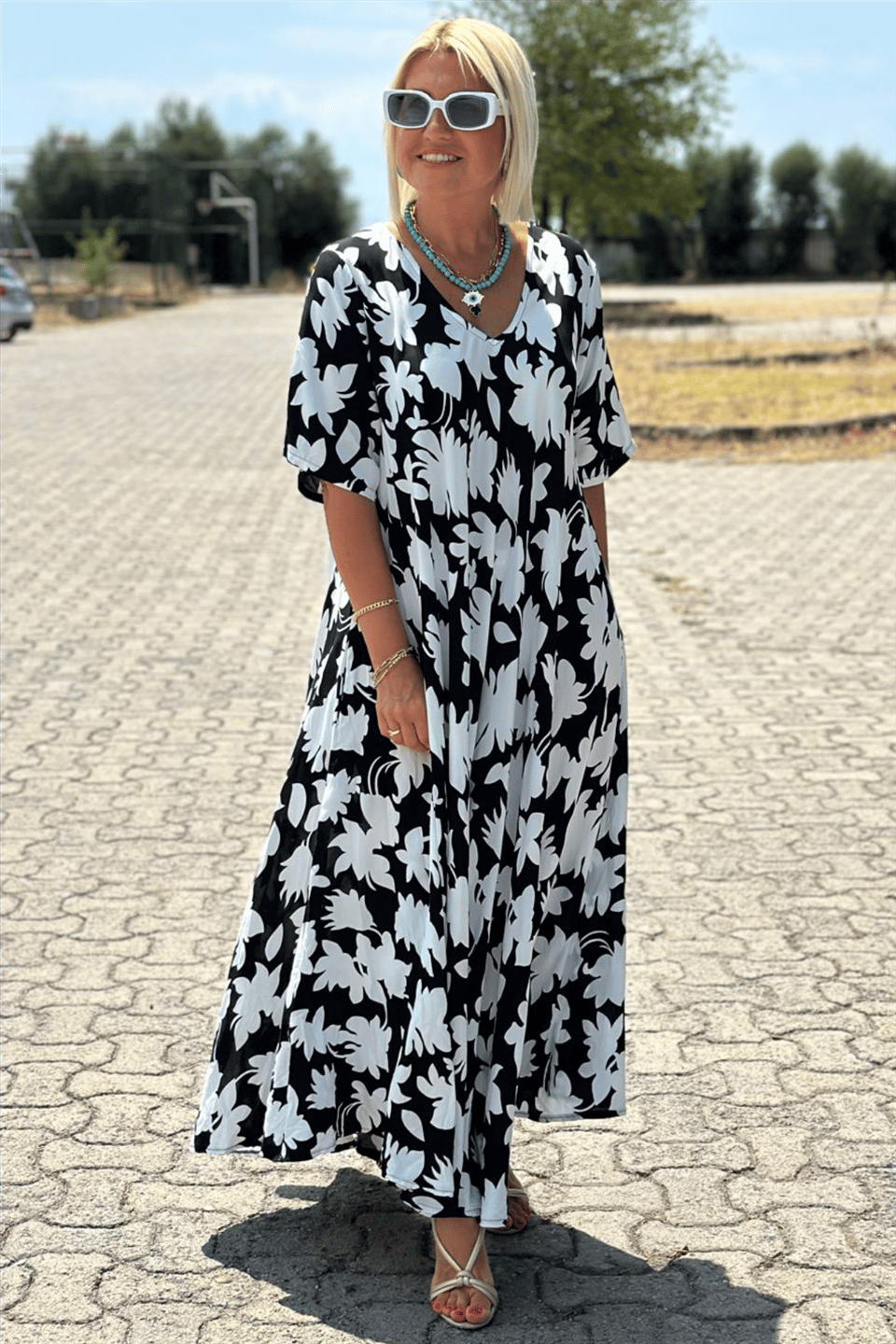 Dames Elegante Jurk Met Transparante Taillepartij