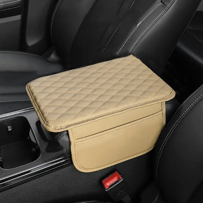 Leren Auto Armsteun Mat PU Leer Zwart
